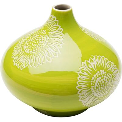 Kare Design vas stor blomma, grön, dekorativ vas, blomvas, porslin, handgjord, unik, 21 cm (H) Kare Design vas stor blomma, grön, dekorativ vas, blomvas, porslin, handgjord, unik, 21 cm (H)