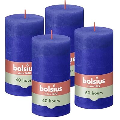 bolsius – rustik ljus – blå – 13 cm – 4 stycken – dekorativa ljus – utan palmolja – med naturligt växtvax bolsius – rustik ljus – blå – 13 cm – 4 stycken – dekorativa ljus – utan palmolja – med naturligt växtvax