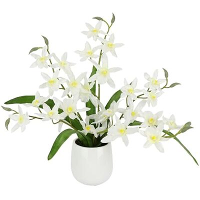 Flair Flower Konstgjord blomma orkidé Dendrobium 38 cm med blad i ytterkruka konstgjord blomma konstorkidé konstgjord phalaenopsis som äkta orkidé kvistar konstgjord växt växt bröllop dekoration sidenblomma Flair Flower Konstgjord blomma orkidé Dendrobium 38 cm med blad i ytterkruka konstgjord blomma konstorkidé konstgjord phalaenopsis som äkta orkidé kvistar konstgjord växt växt bröllop dekoration sidenblomma