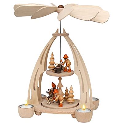Dekohelden24 Magisk bordpyramid med vinterfigurer, ca 35 cm, trä Dekohelden24 Magisk bordpyramid med vinterfigurer, ca 35 cm, trä