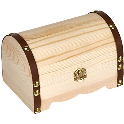 Glorex 6 2003 250 – skattkista av furu, ca. 15 x 10 x 10 cm stor, FSC Mix, naturlig skattkista för målning, limning och dekoration Glorex 6 2003 250 – skattkista av furu, ca. 15 x 10 x 10 cm stor, FSC Mix, naturlig skattkista för målning, limning och dekoration