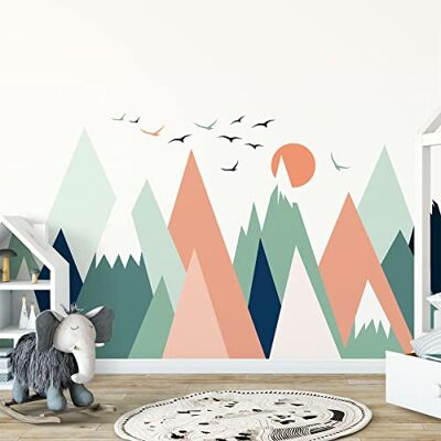 Ambiance Sticker Väggklistermärken för barn dekoration av barnkammaren väggklistermärken för barn skandinavisk väggdekal gigantiska skandinaviska berg Nolwenka H120 x L180 cm Ambiance Sticker Väggklistermärken för barn dekoration av barnkammaren väggklistermärken för barn skandinavisk väggdekal gigantiska skandinaviska berg Nolwenka H120 x L180 cm