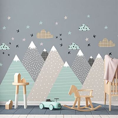 Ambiance Sticker Väggklistermärken för barn dekoration av barnkammaren väggklistermärken för barn skandinavisk väggdekal gigantiska skandinaviska berg Farouka H60 x L90 cm Ambiance Sticker Väggklistermärken för barn dekoration av barnkammaren väggklistermärken för barn skandinavisk väggdekal gigantiska skandinaviska berg Farouka H60 x L90 cm
