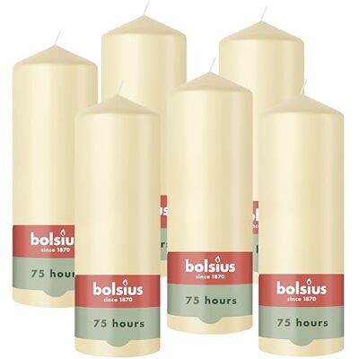bolsius , Essentials, Blockljus, Beige, 20Cm, 6 Stycken, Dekorativa Ljus, Innehåller Naturligt Vegetabiliskt Vax, Utan Palmolja bolsius , Essentials, Blockljus, Beige, 20Cm, 6 Stycken, Dekorativa Ljus, Innehåller Naturligt Vegetabiliskt Vax, Utan Palmolja