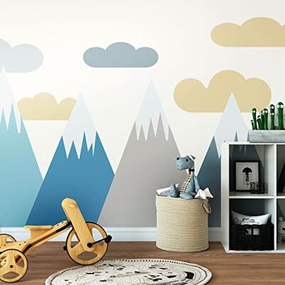 Ambiance Sticker Väggklistermärken barn dekoration för bebisrum klistermärke jätte barn skandinaviska berg VOLKA 60 x 90 cm Ambiance Sticker Väggklistermärken barn dekoration för bebisrum klistermärke jätte barn skandinaviska berg VOLKA 60 x 90 cm