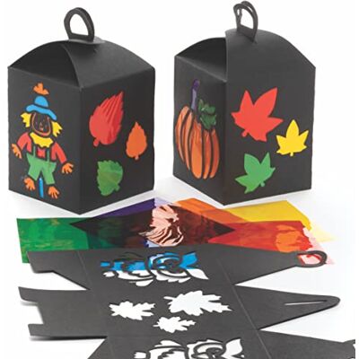 Baker Ross FE683 skördfestival, lykta – 4-pack, papperskonst och hantverk för barn, målat glas kit för barn, höstaktiviteter för barn Baker Ross FE683 skördfestival, lykta – 4-pack, papperskonst och hantverk för barn, målat glas kit för barn, höstaktiviteter för barn
