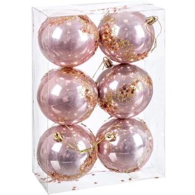 BigBuy Christmas Rosa plast julbollar 8 cm (6 enheter) BigBuy Christmas Rosa plast julbollar 8 cm (6 enheter)