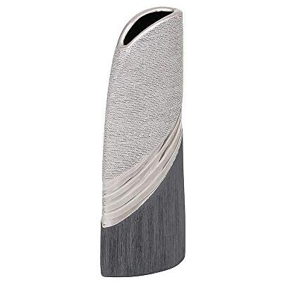 Dekohelden24 Ädel modern dekorativ designer keramisk vas i silvergrå hög, silvergrå, 25 cm Dekohelden24 Ädel modern dekorativ designer keramisk vas i silvergrå hög, silvergrå, 25 cm