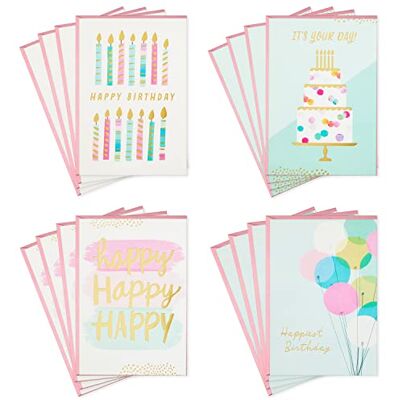 Hallmark födelsedagskort sortiment, 16 kort med kuvert (tårta, ljus, ballonger) Hallmark födelsedagskort sortiment, 16 kort med kuvert (tårta, ljus, ballonger)