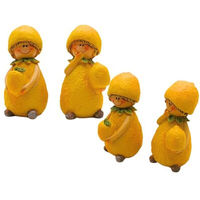 Dekohelden24 4 stycken dekorativa figurer, trädgårdsfigurer som citron, fruktfigurer som citron, sommarfigurer, citronfigurer, citronbarn, av keramik i set om 4 i gult, storlek på en figur: L/B/H 4 x 4 x 6 cm. Dekohelden24 4 stycken dekorativa figurer, trädgårdsfigurer som citron, fruktfigurer som citron, sommarfigurer, citronfigurer, citronbarn, av keramik i set om 4 i gult, storlek på en figur: L/B/H 4 x 4 x 6 cm.