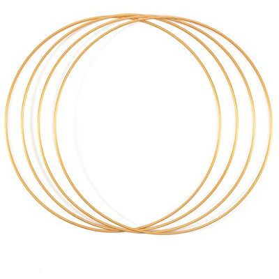 Creative Metallringar Ø 30 cm x 3 mm i Färgen Guld 4 Stålringar Cirkel Dekoringar i Metall för Pyssel, Torkade Blommor, Makramé, Drömfångare, Mobiler och Väggdekoration Creative Metallringar Ø 30 cm x 3 mm i Färgen Guld 4 Stålringar Cirkel Dekoringar i Metall för Pyssel, Torkade Blommor, Makramé, Drömfångare, Mobiler och Väggdekoration