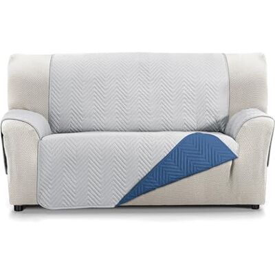 Martina Home Milano sofföverdrag 2-sits vadderat vändbart sofföverdrag grå/blå Martina Home Milano sofföverdrag 2-sits vadderat vändbart sofföverdrag grå/blå