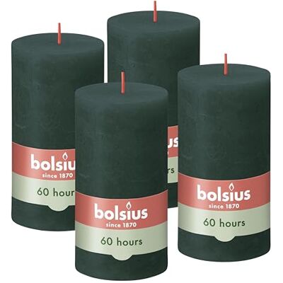 bolsius – rustik ljus – grön – 13 cm – 4 stycken – dekorativa ljus – utan palmolja – med naturligt växtvax bolsius – rustik ljus – grön – 13 cm – 4 stycken – dekorativa ljus – utan palmolja – med naturligt växtvax
