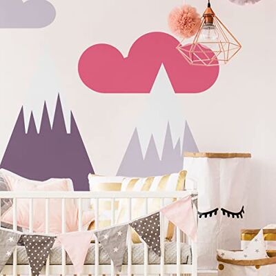 Ambiance Sticker Väggklistermärken för barn babyrumsdekoration jätte väggdekal barn skandinaviska berg LOKA 120 x 180 cm Ambiance Sticker Väggklistermärken för barn babyrumsdekoration jätte väggdekal barn skandinaviska berg LOKA 120 x 180 cm