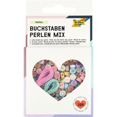 folia 32024 – Bokstäver pärla mix passel, 202 stycken med olika bokstäver och motiv, 2 x 1 m gummiband för att trä upp och förvaringslåda folia 32024 – Bokstäver pärla mix passel, 202 stycken med olika bokstäver och motiv, 2 x 1 m gummiband för att trä upp och förvaringslåda