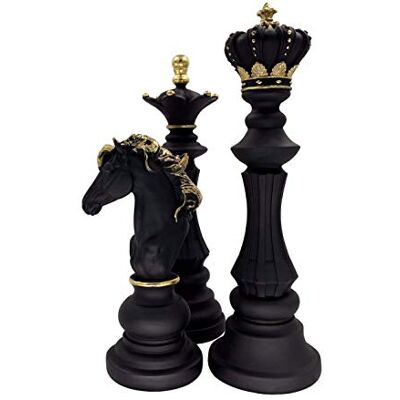LOOYAR Trepack schack kung drottning riddare staty skulptur prydnad samlarobjekt statyett hantverk inredning för hem hus dekoration kontor skrivbord bord vinskåp arrangemang gåva LOOYAR Trepack schack kung drottning riddare staty skulptur prydnad samlarobjekt statyett hantverk inredning för hem hus dekoration kontor skrivbord bord vinskåp arrangemang gåva