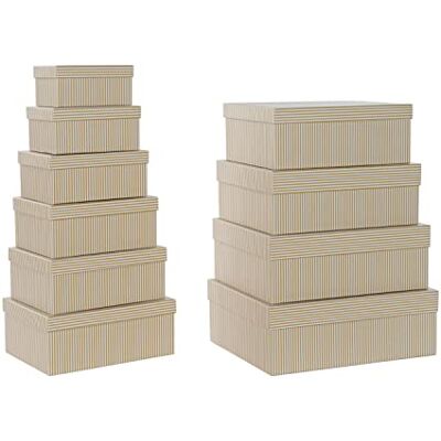 DKD Home Decor Uppsättning av stapelbara organisatoriska lådor, Standard DKD Home Decor Uppsättning av stapelbara organisatoriska lådor, Standard
