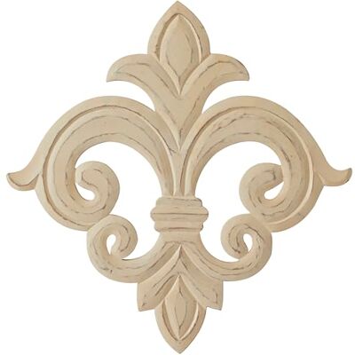 Deco 79 Trä Fleur De Lis dekor, vit, 24 tum x 24 tum Deco 79 Trä Fleur De Lis dekor, vit, 24 tum x 24 tum