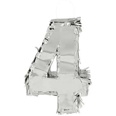 Boland Siffror Pinata, 25 x 16 x 5 cm, glänsande nummer för födelsedag och årsdag, siffra, silver, dekoration, festspel Boland Siffror Pinata, 25 x 16 x 5 cm, glänsande nummer för födelsedag och årsdag, siffra, silver, dekoration, festspel
