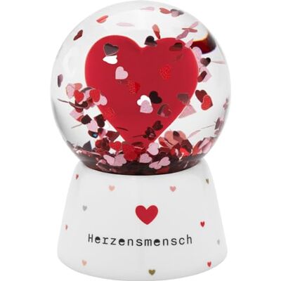 GRUSS & CO Drömkula med motiv hjärtperson snökula med glitter, ordspråk på basen, höjd 6,5 cm, polyresin 73801 GRUSS & CO Drömkula med motiv hjärtperson snökula med glitter, ordspråk på basen, höjd 6,5 cm, polyresin 73801