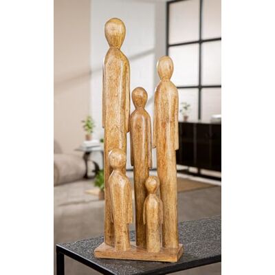 Casablanca modernes Design Casablanca skulptur We Are Family av mangoträ, naturfärger, ruggad, matt, familjemotiv, 53 cm hög, 18 cm bred, 9 cm djup Casablanca modernes Design Casablanca skulptur We Are Family av mangoträ, naturfärger, ruggad, matt, familjemotiv, 53 cm hög, 18 cm bred, 9 cm djup