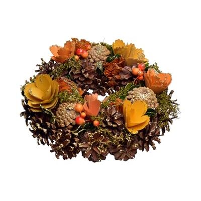 HEITMANN DECO Färgglad höstkrans – riskrans – höstdekoration – natur – brun, orange, gul, grön – ca 25 x 25 x 8 cm HEITMANN DECO Färgglad höstkrans – riskrans – höstdekoration – natur – brun, orange, gul, grön – ca 25 x 25 x 8 cm