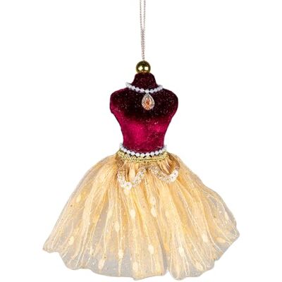 SHATCHI Bourgogne och guld ballerina kostym figur 15 cm – julgran hängande dekorationer festliga dekorativa ornament saga tema julgran hänge SHATCHI Bourgogne och guld ballerina kostym figur 15 cm – julgran hängande dekorationer festliga dekorativa ornament saga tema julgran hänge