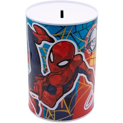 Stor Spiderman sparbössa för barn i metall Stor Spiderman sparbössa för barn i metall