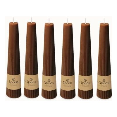 Spaas 6 Luktfria Räfflade Obeliskljus, 47/250mm, ± 25 Timmar, Brunt Spaas 6 Luktfria Räfflade Obeliskljus, 47/250mm, ± 25 Timmar, Brunt