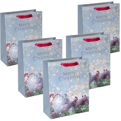 Sigel Gt114 Stora Premiumpapperspresentpåsar, Set Om 5, 26 X 33 Cm, Blå, Grön, Blå, Papperspresentpåsar Jul Sigel Gt114 Stora Premiumpapperspresentpåsar, Set Om 5, 26 X 33 Cm, Blå, Grön, Blå, Papperspresentpåsar Jul
