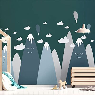 Ambiance Sticker Väggklistermärken för barn babyrumsdekoration jätteväggdekal barn skandinaviska berg BOYKA 60 x 90 cm Ambiance Sticker Väggklistermärken för barn babyrumsdekoration jätteväggdekal barn skandinaviska berg BOYKA 60 x 90 cm