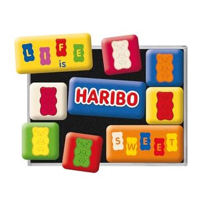 ART Kylskåpsmagneter i retrostil, 9 stycken, HARIBO – Life is sweet – Presentidé för gottegrisar, Official License Product (OLP), magnetset för magnettavlor, vintagedesign ART Kylskåpsmagneter i retrostil, 9 stycken, HARIBO – Life is sweet – Presentidé för gottegrisar, Official License Product (OLP), magnetset för magnettavlor, vintagedesign
