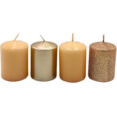 Dekohelden24 Dekorhjälten24 adventsljus, blockljus, adventskransljus, bordsljus, blockljus, tavelljus i brons-beige cappuccino, leveransomfattning 4 stycken, L/B/H 5 x 5 x 7 cm. Dekohelden24 Dekorhjälten24 adventsljus, blockljus, adventskransljus, bordsljus, blockljus, tavelljus i brons-beige cappuccino, leveransomfattning 4 stycken, L/B/H 5 x 5 x 7 cm.
