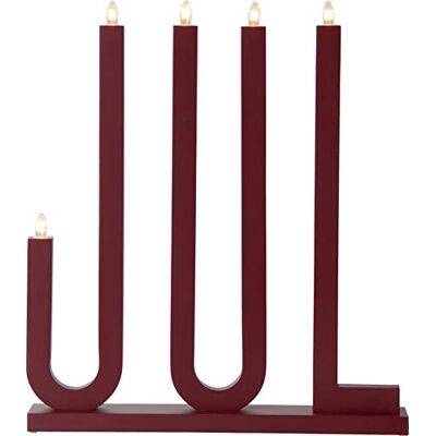 Star Fönsterlampa ”Jul”, 5-flamig, material: Trä, färg: röd, ca 42 x 48 cm Star Fönsterlampa ”Jul”, 5-flamig, material: Trä, färg: röd, ca 42 x 48 cm