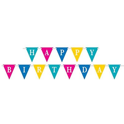 Unique Födelsedagsvimplar – 2,7 m – "Happy Birthday" – flerfärgad Unique Födelsedagsvimplar – 2,7 m – "Happy Birthday" – flerfärgad