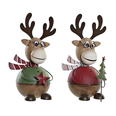 DKD Home Decor Navidisk prydnad Metall Reno (2 st) (16 x 14 x 26 cm) DKD Home Decor Navidisk prydnad Metall Reno (2 st) (16 x 14 x 26 cm)