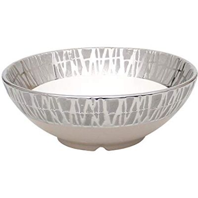 Dekohelden24 Modern deco designer keramisk skål/platta/våtskål/dekorativ skål i cappuccino/silver/vit, ca 20 x 20 x 7,5 cm, 213139 Dekohelden24 Modern deco designer keramisk skål/platta/våtskål/dekorativ skål i cappuccino/silver/vit, ca 20 x 20 x 7,5 cm, 213139