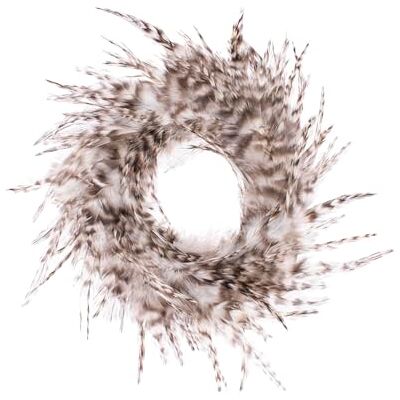 Glorex 6 3821 300 – dekorativ krans av tuppfjädrar, ca Ø 18 cm stor fjäderkrans, lämplig som bords-, vägg- eller dörrdekoration Glorex 6 3821 300 – dekorativ krans av tuppfjädrar, ca Ø 18 cm stor fjäderkrans, lämplig som bords-, vägg- eller dörrdekoration