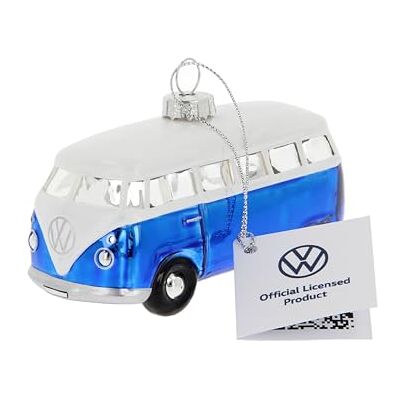 BRISA VW Collection – Volkswagen T1 Bulli Bus juldekorationer och dekoration av glas i presentförpackning (skala 1:40, blå) BRISA VW Collection – Volkswagen T1 Bulli Bus juldekorationer och dekoration av glas i presentförpackning (skala 1:40, blå)