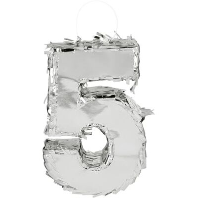 Boland Siffror Pinata, 25 x 16 x 5 cm, glänsande nummer för födelsedag och årsdag, siffra, silver, dekoration, festspel Boland Siffror Pinata, 25 x 16 x 5 cm, glänsande nummer för födelsedag och årsdag, siffra, silver, dekoration, festspel