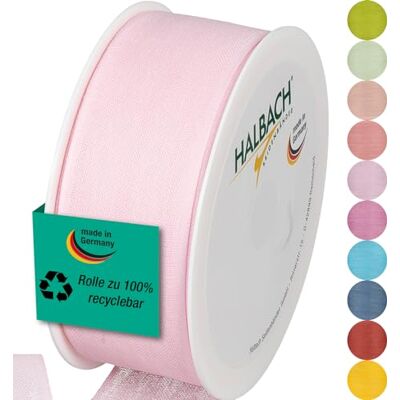Halbach sidenband presentband Bredd 40 mm längd 25 m Band tillverkat i Tyskland Presentband i olika färger och bredder, perfekt för förpackning och dekoration, färg: blekrosa Halbach sidenband presentband Bredd 40 mm längd 25 m Band tillverkat i Tyskland Presentband i olika färger och bredder, perfekt för förpackning och dekoration, färg: blekrosa