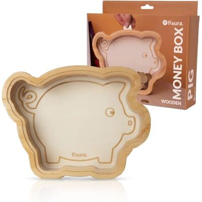 FISURA – sparbössa i trä i form av spargris sparbössa – transparent spargris för mynt och sedlar, trä och akryl, perfekt barnpresent, 22,5 cm x 16 cm. FISURA – sparbössa i trä i form av spargris sparbössa – transparent spargris för mynt och sedlar, trä och akryl, perfekt barnpresent, 22,5 cm x 16 cm.
