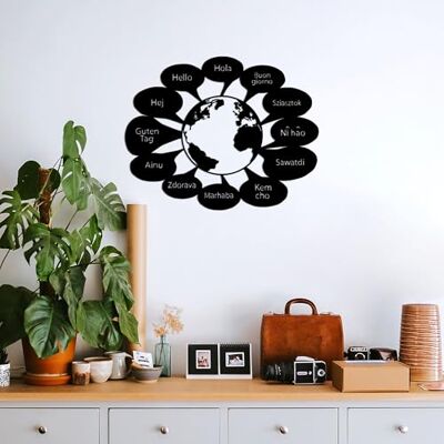 Wallity Snygg svart dekorativ metallväggtillbehör, 55 x 70 cm 100% metall, 1,5 mm tjocklek perfekt för modern heminredning och unik väggkonst Wallity Snygg svart dekorativ metallväggtillbehör, 55 x 70 cm 100% metall, 1,5 mm tjocklek perfekt för modern heminredning och unik väggkonst
