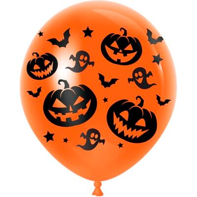 FIESTAS GUIRCA 10 pumpa ballonger (30 cm) halloween- och kostymfestdekorationer perfekt för fester med spöken, fladdermöss och temaevenemang orange FIESTAS GUIRCA 10 pumpa ballonger (30 cm) halloween- och kostymfestdekorationer perfekt för fester med spöken, fladdermöss och temaevenemang orange