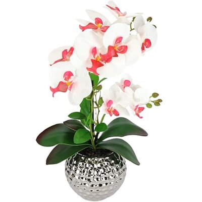 Flair Flower Konstgjord blomma fjärilsorkidé 40 cm med blad i ytterkruka konstgjord blomma konst orkidé konstgjord phalaenopsis som äkta orkidé kvistar konstgjord växt bröllop dekoration sidenblomma, rosa/vit Flair Flower Konstgjord blomma fjärilsorkidé 40 cm med blad i ytterkruka konstgjord blomma konst orkidé konstgjord phalaenopsis som äkta orkidé kvistar konstgjord växt bröllop dekoration sidenblomma, rosa/vit
