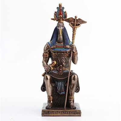 Veronese Design 23 cm (9 1/4 tum) Thoth Egyptisk Visdomsgud kallgjuten harts Brozne finish staty heminredning staty Veronese Design 23 cm (9 1/4 tum) Thoth Egyptisk Visdomsgud kallgjuten harts Brozne finish staty heminredning staty