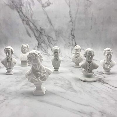 BIUBIUGO Klassisk mini 6,9 cm grekisk byst, heminredning mini hartsfigur skulptur Beethoven byst, musikkompositörer grekiska statyer byst staty set hantverk kopia 7 delar/set (musiker) BIUBIUGO Klassisk mini 6,9 cm grekisk byst, heminredning mini hartsfigur skulptur Beethoven byst, musikkompositörer grekiska statyer byst staty set hantverk kopia 7 delar/set (musiker)