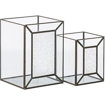 BigBuy Home Ljushållare Glas Guld Metall 22 x 22 x 29 cm (2 enheter) BigBuy Home Ljushållare Glas Guld Metall 22 x 22 x 29 cm (2 enheter)