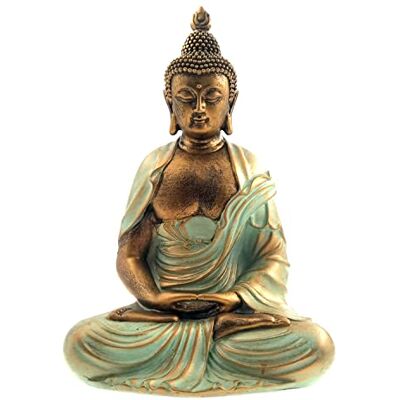 Angel Shine Buddha-staty Buda Guld 19 cm Buddha-statyer för heminredning, meditation Buddah stadgad dekor, Buddah stadute Zen-dekoration Angel Shine Buddha-staty Buda Guld 19 cm Buddha-statyer för heminredning, meditation Buddah stadgad dekor, Buddah stadute Zen-dekoration