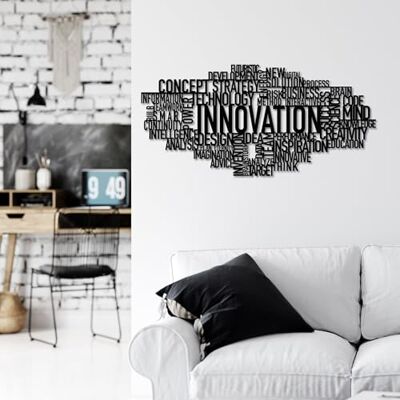 Wallity Snygg svart dekorativ metallväggtillbehör, 86 x 41 cm 100% metall, 1,5 mm tjocklek lätt 1,28 kg Perfekt för modern heminredning Wallity Snygg svart dekorativ metallväggtillbehör, 86 x 41 cm 100% metall, 1,5 mm tjocklek lätt 1,28 kg Perfekt för modern heminredning